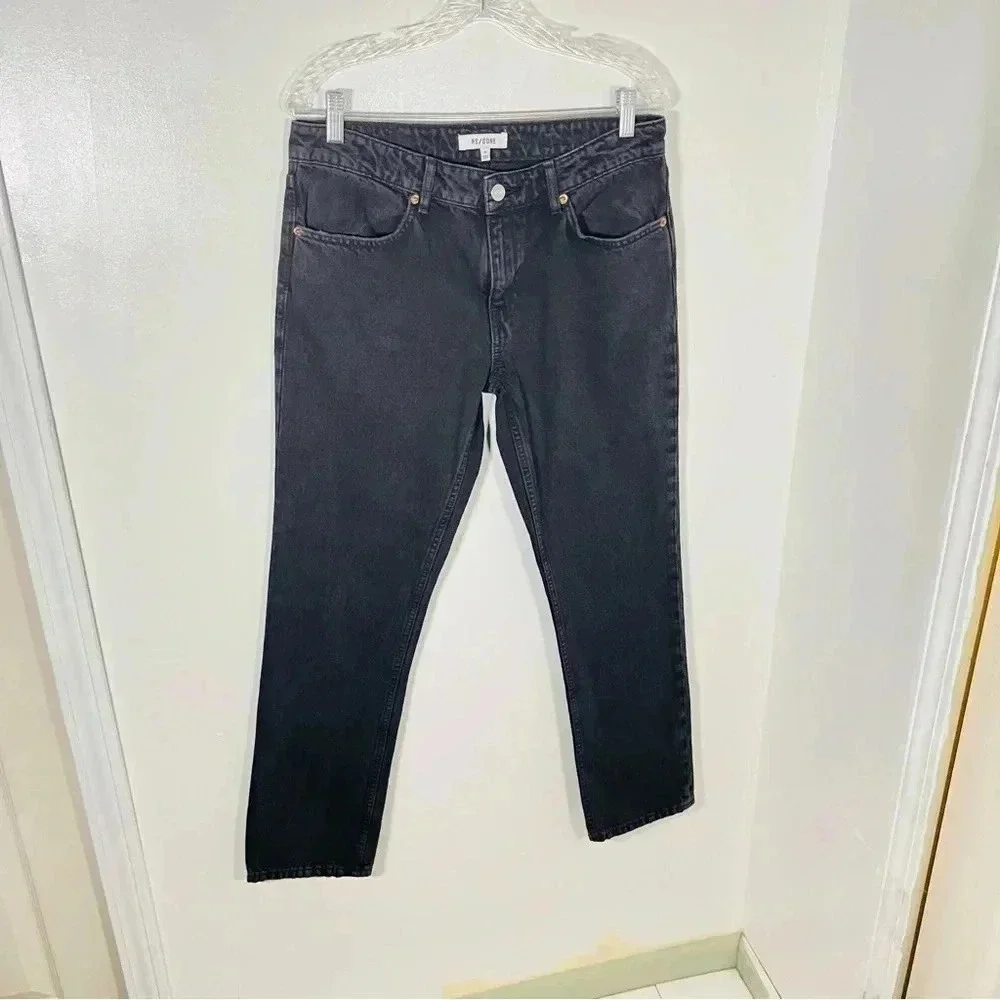 NWT ReDone 70s Low Rise Straight Leg Jeans Black